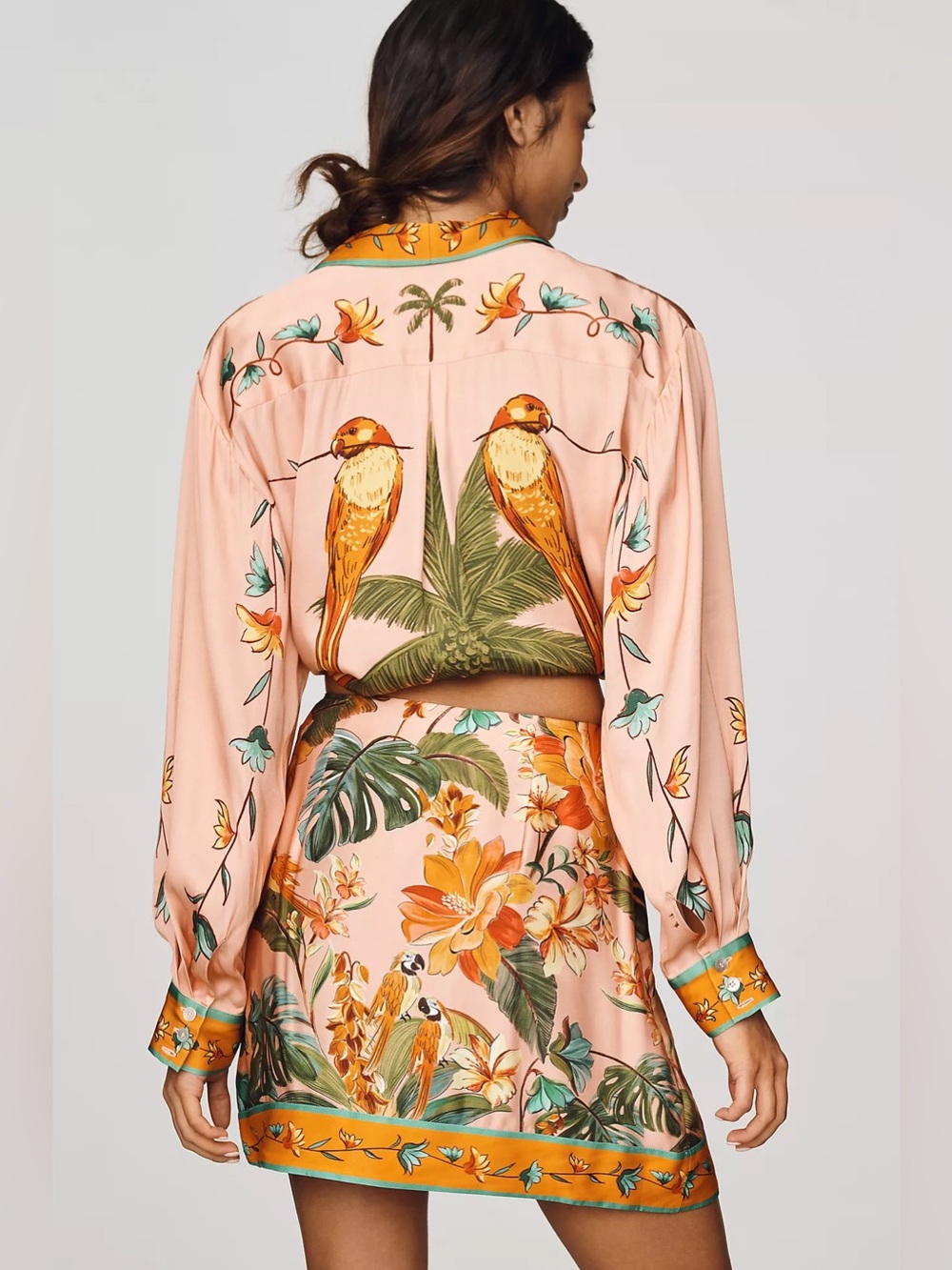 FARM Rio Birds Blouse + Mini Skirt Set in Canto Dos Passaros Print - Picture 2 of 10